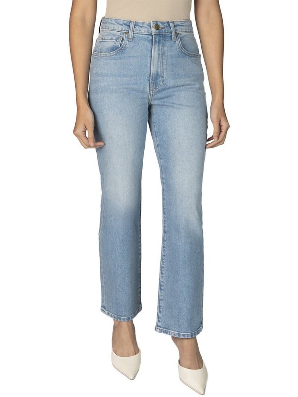 Nelle Atelier Womens The Kate Straigh-leg Denim Light Blue Jeans Size 25